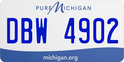 MI license plate DBW4902