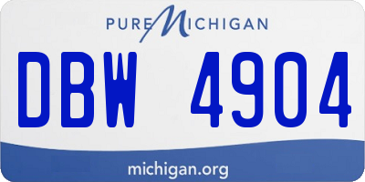 MI license plate DBW4904