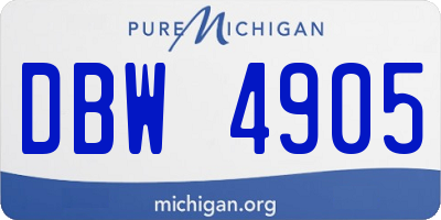 MI license plate DBW4905