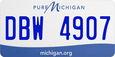MI license plate DBW4907