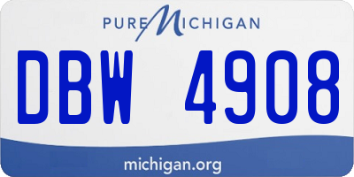 MI license plate DBW4908