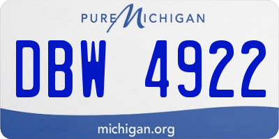 MI license plate DBW4922