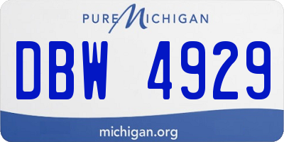 MI license plate DBW4929