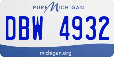 MI license plate DBW4932
