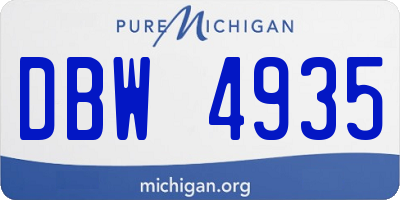 MI license plate DBW4935