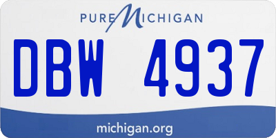 MI license plate DBW4937