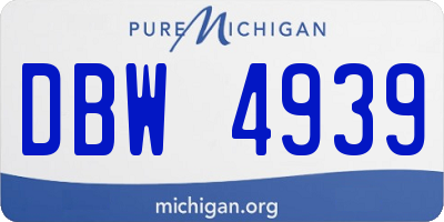 MI license plate DBW4939