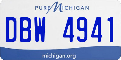 MI license plate DBW4941