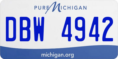 MI license plate DBW4942