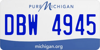 MI license plate DBW4945