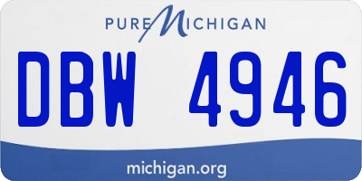 MI license plate DBW4946