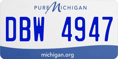 MI license plate DBW4947