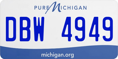 MI license plate DBW4949