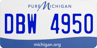 MI license plate DBW4950