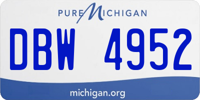 MI license plate DBW4952