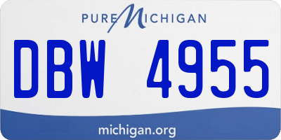MI license plate DBW4955