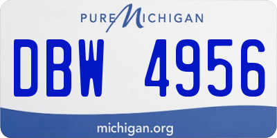 MI license plate DBW4956