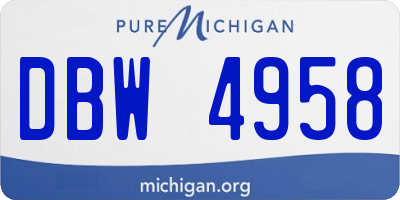 MI license plate DBW4958