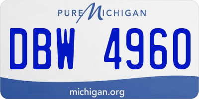 MI license plate DBW4960
