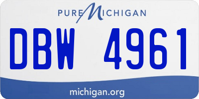 MI license plate DBW4961