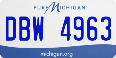 MI license plate DBW4963