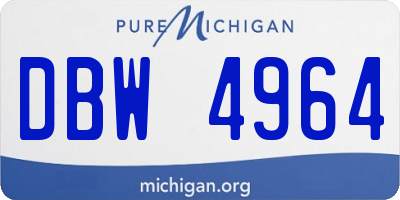 MI license plate DBW4964