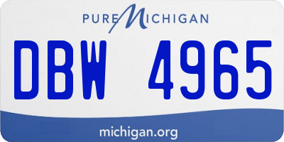 MI license plate DBW4965