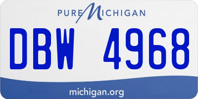 MI license plate DBW4968