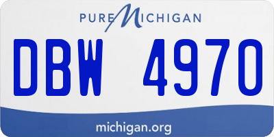 MI license plate DBW4970