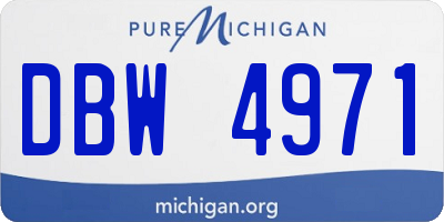 MI license plate DBW4971