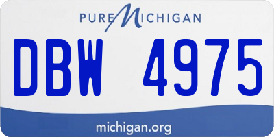 MI license plate DBW4975