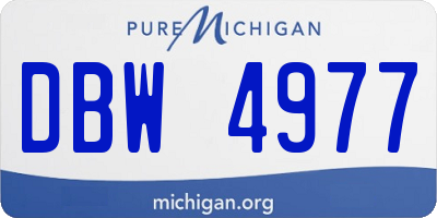 MI license plate DBW4977