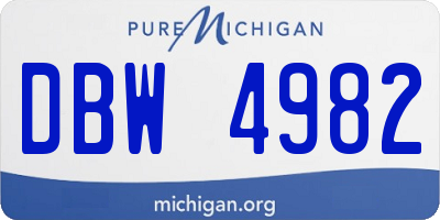 MI license plate DBW4982