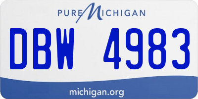 MI license plate DBW4983