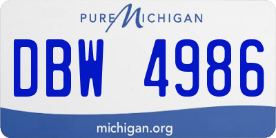 MI license plate DBW4986