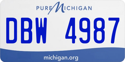 MI license plate DBW4987