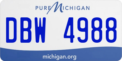 MI license plate DBW4988