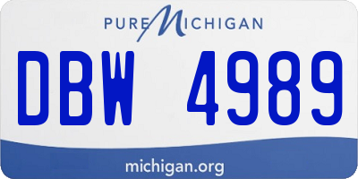MI license plate DBW4989