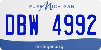 MI license plate DBW4992