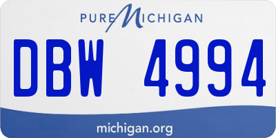 MI license plate DBW4994