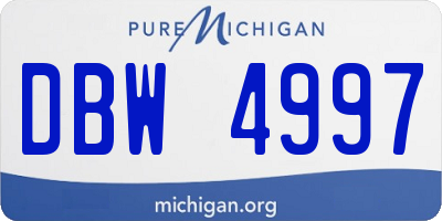 MI license plate DBW4997