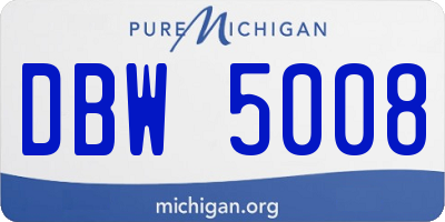 MI license plate DBW5008