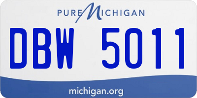 MI license plate DBW5011