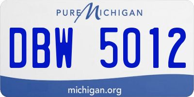 MI license plate DBW5012