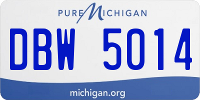 MI license plate DBW5014