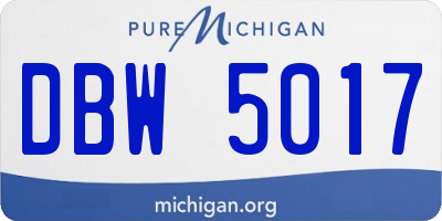 MI license plate DBW5017