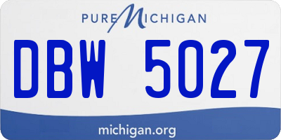 MI license plate DBW5027