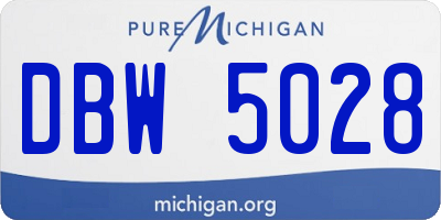 MI license plate DBW5028