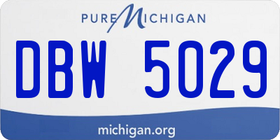 MI license plate DBW5029