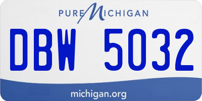 MI license plate DBW5032